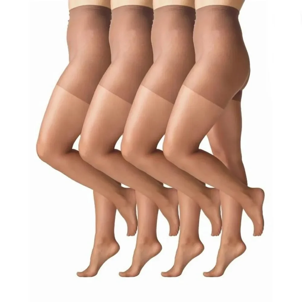 Silk Impressions 20 Denier Sheer Tights and Control Top Pantyhose 4-Pack Size 2X